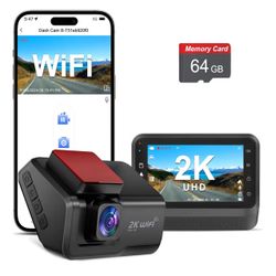 Otovoda Dash Cam for Cars, 2K Car Camera with WiFi, Front Dash Camera for Cars