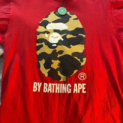 Bape Red 1st Camo Tee Shirt
