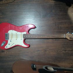 Electric Guitar And Microphone 