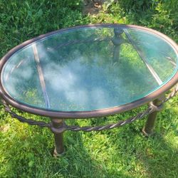 Glass Oval Coffee Table 