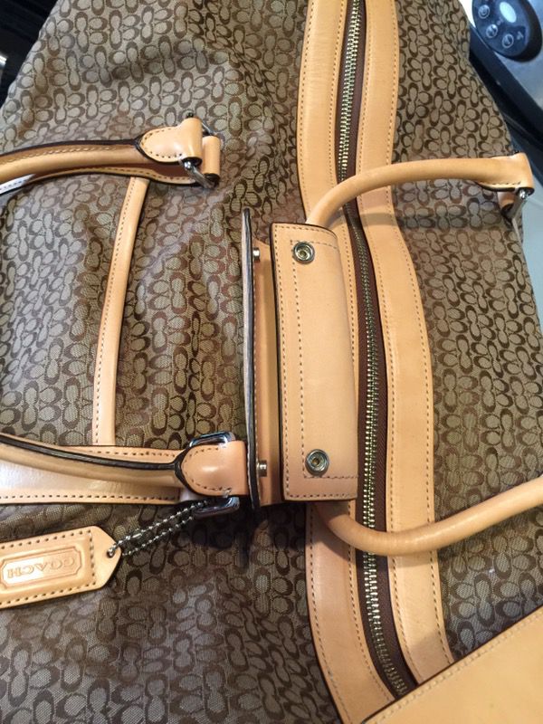 Coach Duffle Weekender Travel Bag Cognac Monogram, brown : :  Fashion