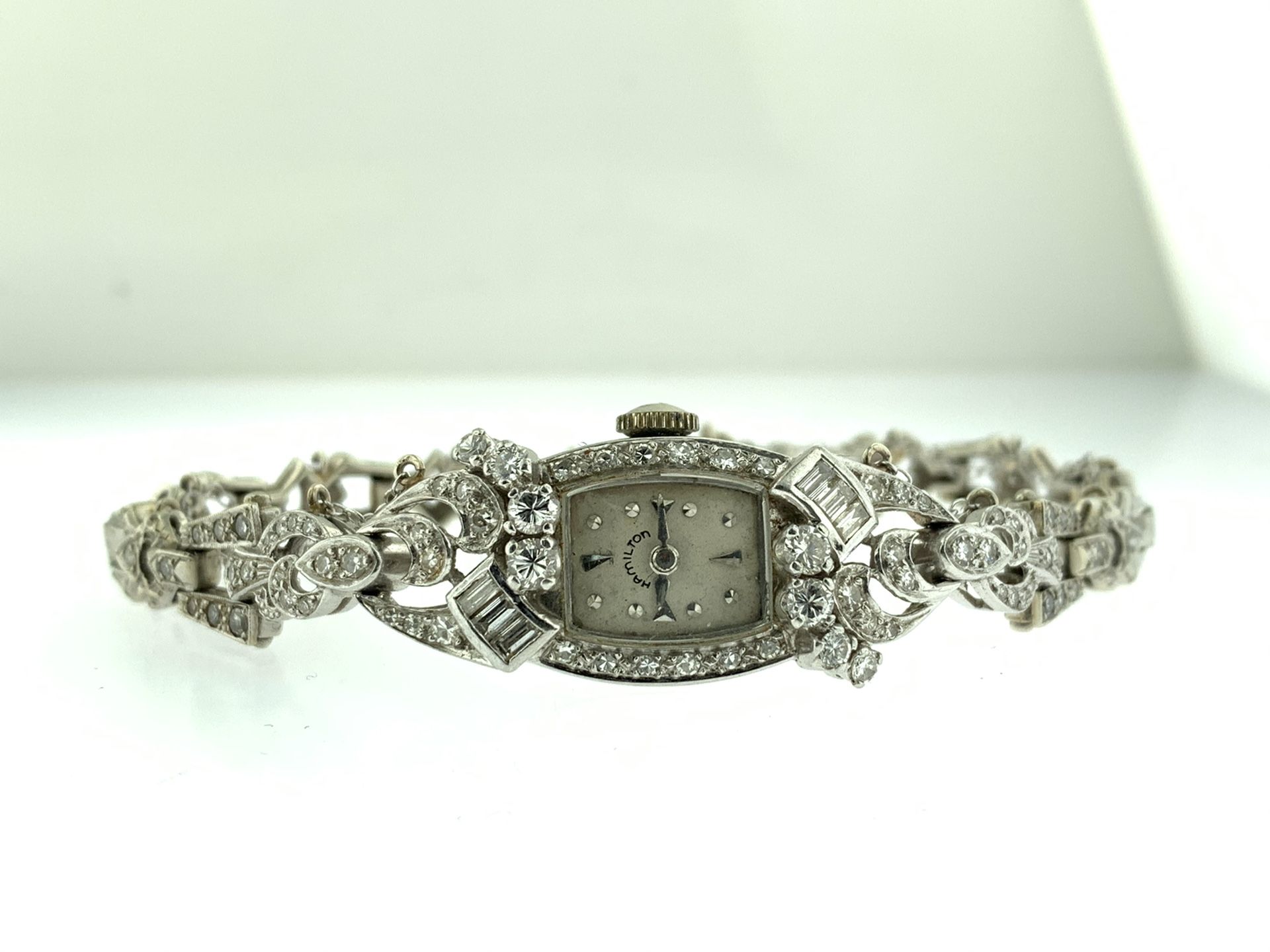 Vintage Ladies Hamilton Platinum 14Kt White Gold Carat