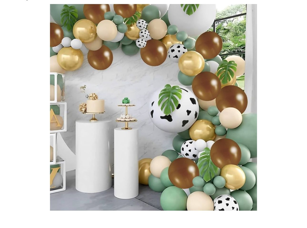 136Pcs Cowboy Green Balloon Garland Arch Kit