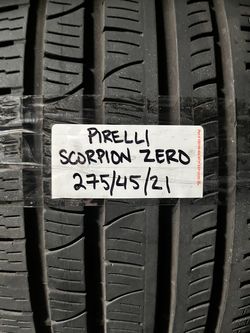 Pair of PIRELLI 275/45/21 SCORPION ZERO TIRES, TREAD 6/32s