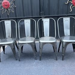 4 Metal Barstools 37” H x 16” W