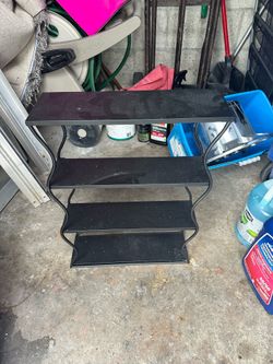 Black metal shelf