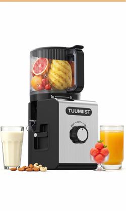 TUUMIIST 3-in-1 Juicer Machines, Makes Juice & Sorbet & Nut Milk 6.5" Large Feed Chute Cold Press Juicer for Whole Fruits & Vegetables, Easy to Clean