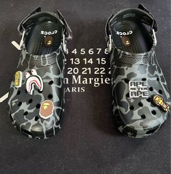 Bape Crocs Black & Grey Camo Size 11