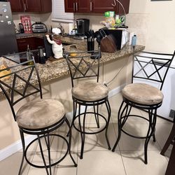 Counter Height Bar Stools with Backs – Set of 3 – $80 Firm