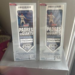 SD PADRES OPENING DAY PETCO PARK TICKETS IN PLASTIC STAND VS GIANTS APRIL 8 2004