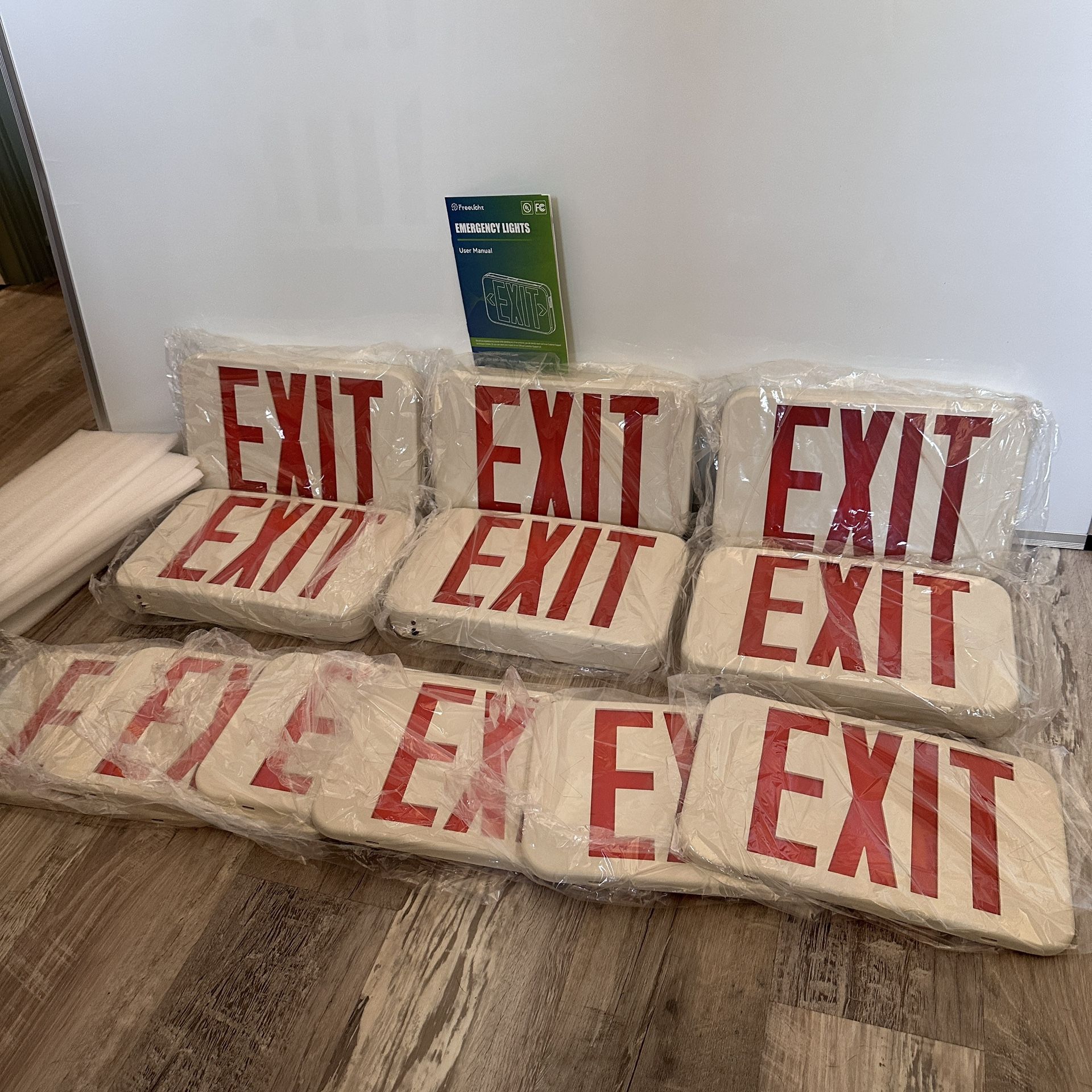 DEAL! 6 Back New Exit Signs - Double Sided Or Single - Ceiling Or Wall Mount