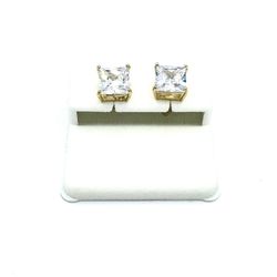 Gold Plated Sterling Silver Single Stud Earrings