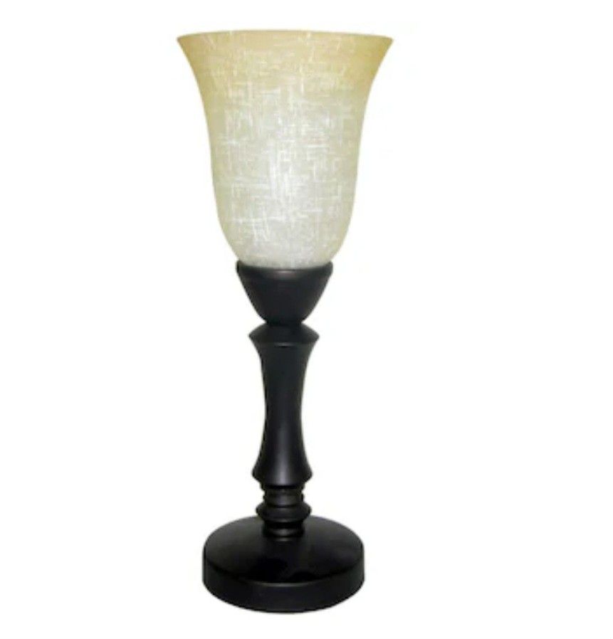 Roth & Allen 3 Way 16" Touch Desk/Night Stand/Table Top Lamp With Glass Shade/D/