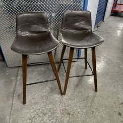 Pair Of Leather Stools