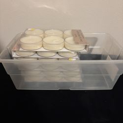 Clear cup mega tea lights scentless 6 pack - 6 per pack