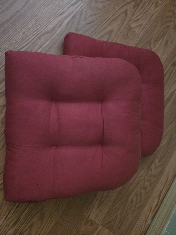 Two Red Chair Cushions