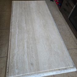 Solid Travertine Coffee Table w/ Storage