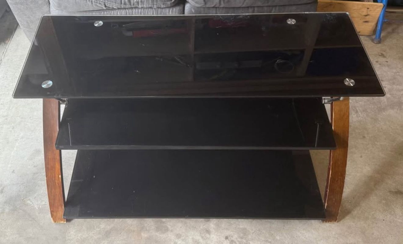 Black Glass Tv Stand 