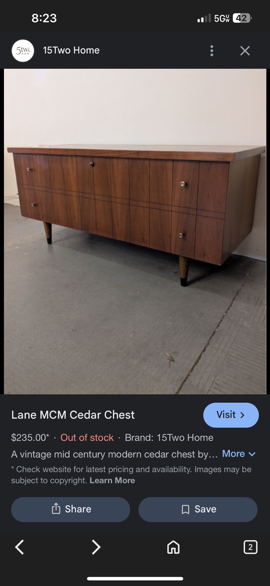 Lane Cedar Chest Rare Antique (Black)