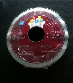 200 LED Multi icicle lights.Trimming Traditions