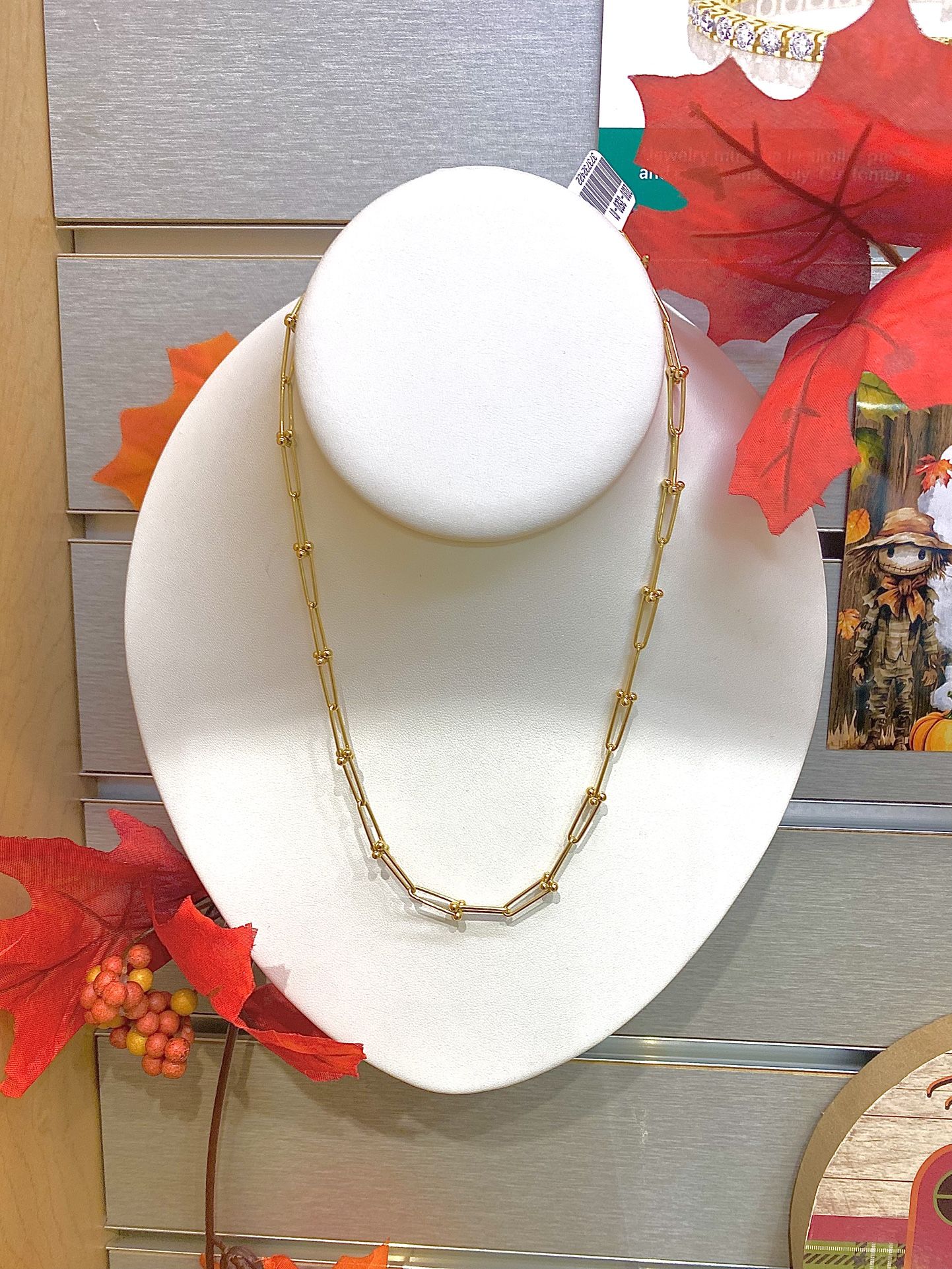 18 k Yellow Gold Paperclip Link Chain Necklace