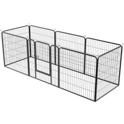  32" H Foldable Pet Pen - Metal Outdoor Dog Pen Puppy Cat Exercise Fence Barrier Kennel 8 Panels