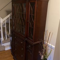 Antique Vintage Mahogany Secretary Cabinet And Storage