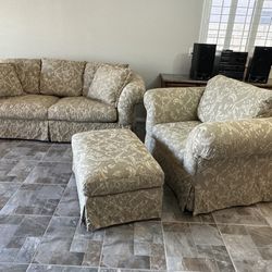 Sofa, Chair & 1/2 & Ottoman Set
