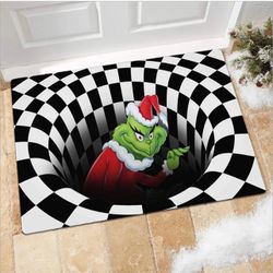 NEW IN BAG Christmas 3D Illusion Doormat Non-Slip Floor Mat Christmas Party for Any Deck, Patio, Porch, Veranda (Black, 50x80 CM) Size - 50x80 CM 