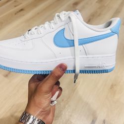 Nike Air Force 1 '07 Men's Shoes Blue And White 