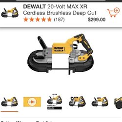 DEWALT 20-Volt MAX XR Cordless Brushless Deep Cut Band Saw (Tool-Only)