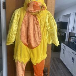 Kids Halloween Yellow Duck Costume with Hoodie Soft Plush Size L
