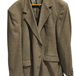 Haggar Black Label Blazer Jacket Mens 46 Tan Brown