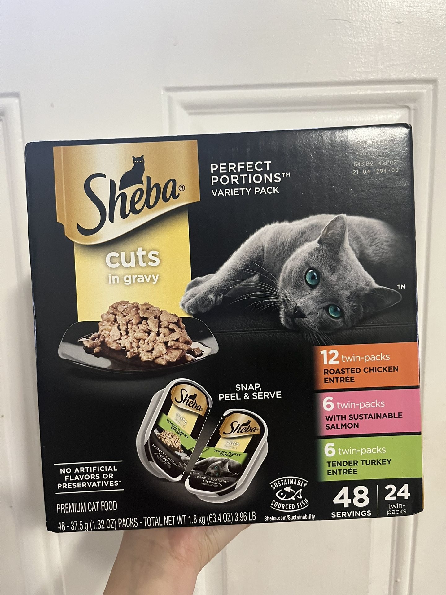 Sheba Perfect Portions Variety Pack Cuts in Gravy Cat Food, 2.6 oz Twin-Pack Trays (24 Count)