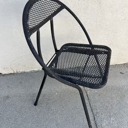 Vintage Mid Century Black Rid Jid Hoop Chair