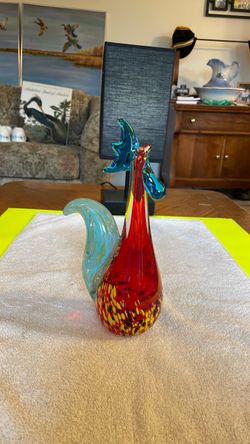 Art Glass Rooster Figurine