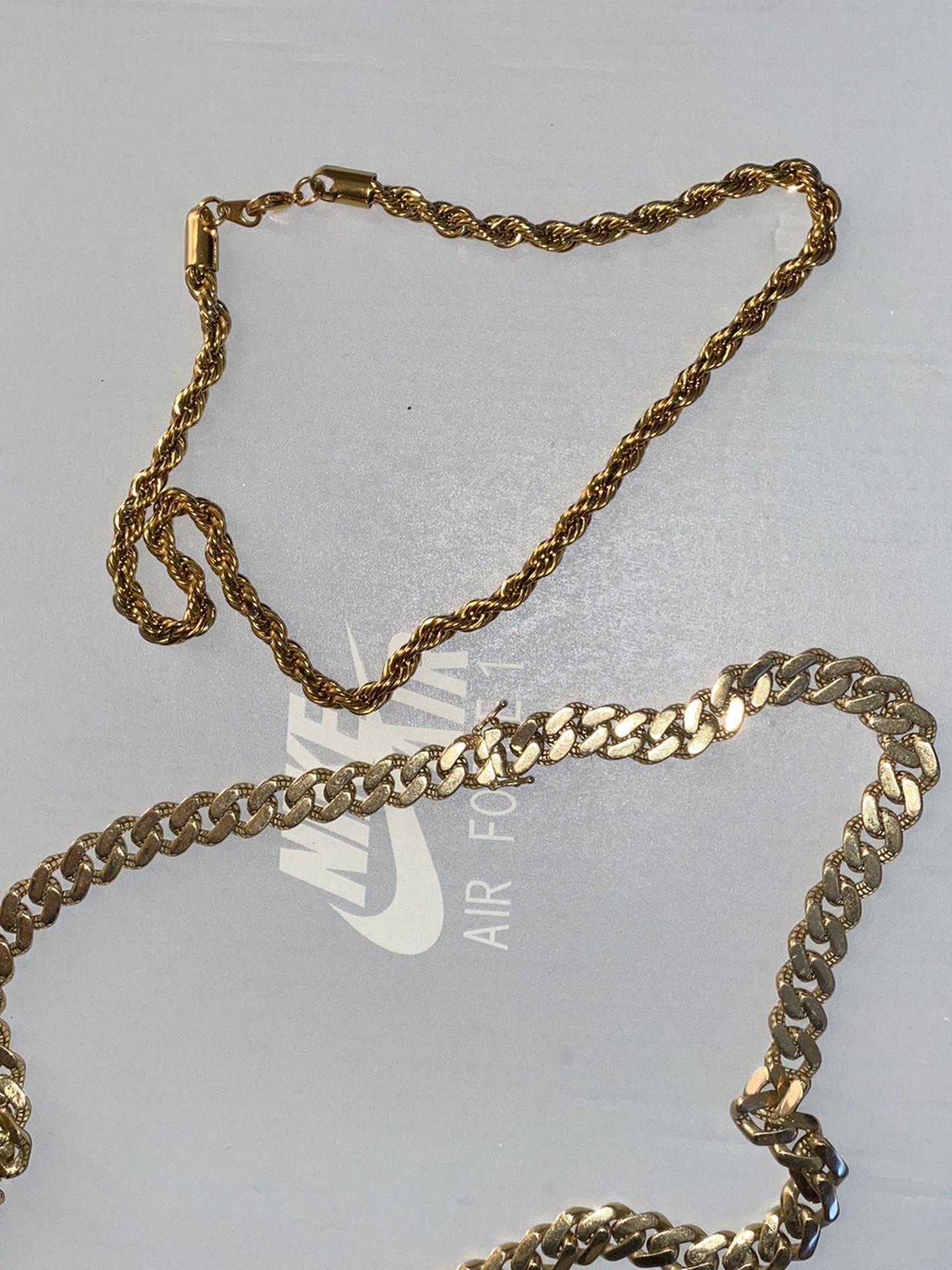 2 Solid Gold Chains (Looks Real , Feels Real) each worn 1x