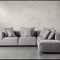 Coburn Five Piece Sectional Grey Sofa Arhaus