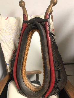 Antique horse bridle with mirror