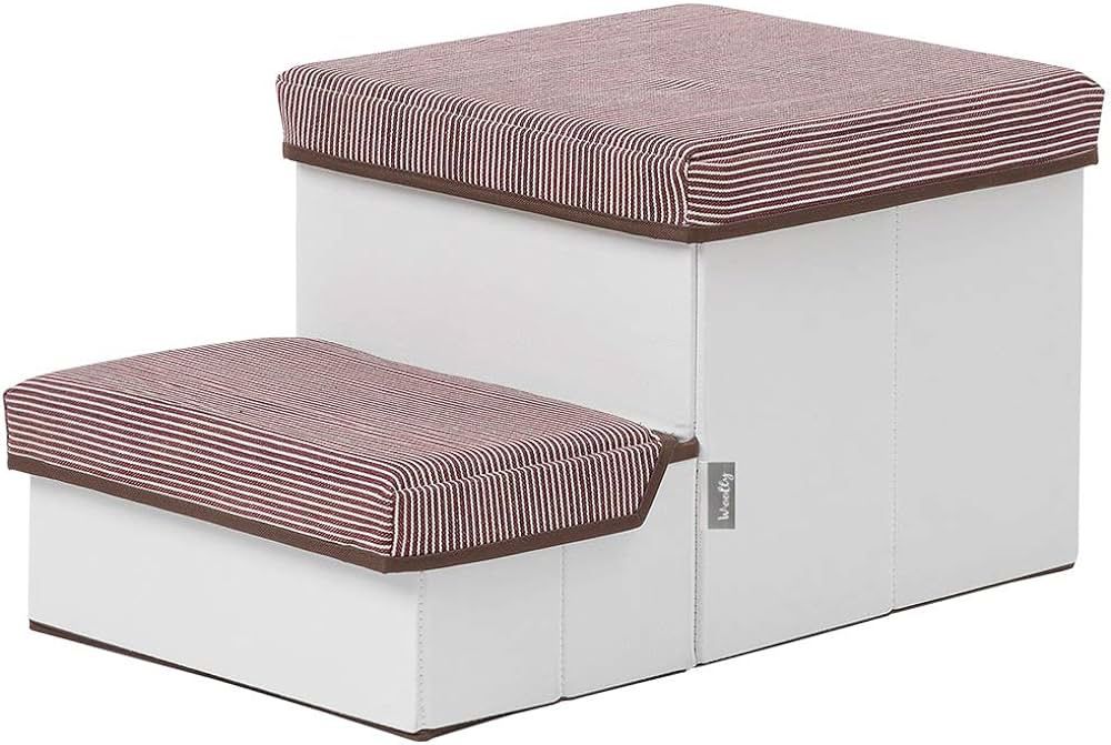 Woolly Pet in style Pet Storage Stepper, Foldable Multi Tier pet Stairs with Size of 20''x11''x12.5''(2T) / 27.5''x12''x15''(3T) can Hold up to 15lbs 