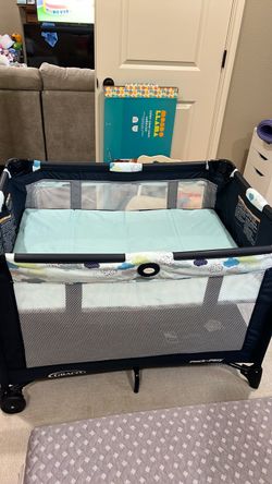 Graco Pack n Play Light blue clouds