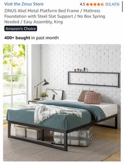 Metal King Sized Platform Bed Frame