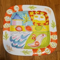 Vintage 1991 Pretense Elizabeth Barrett Roach Hand Painted Platter