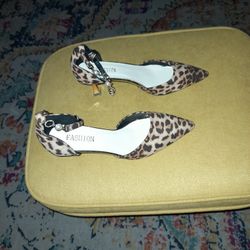 Ankle Strap Cheetah Print  Heels