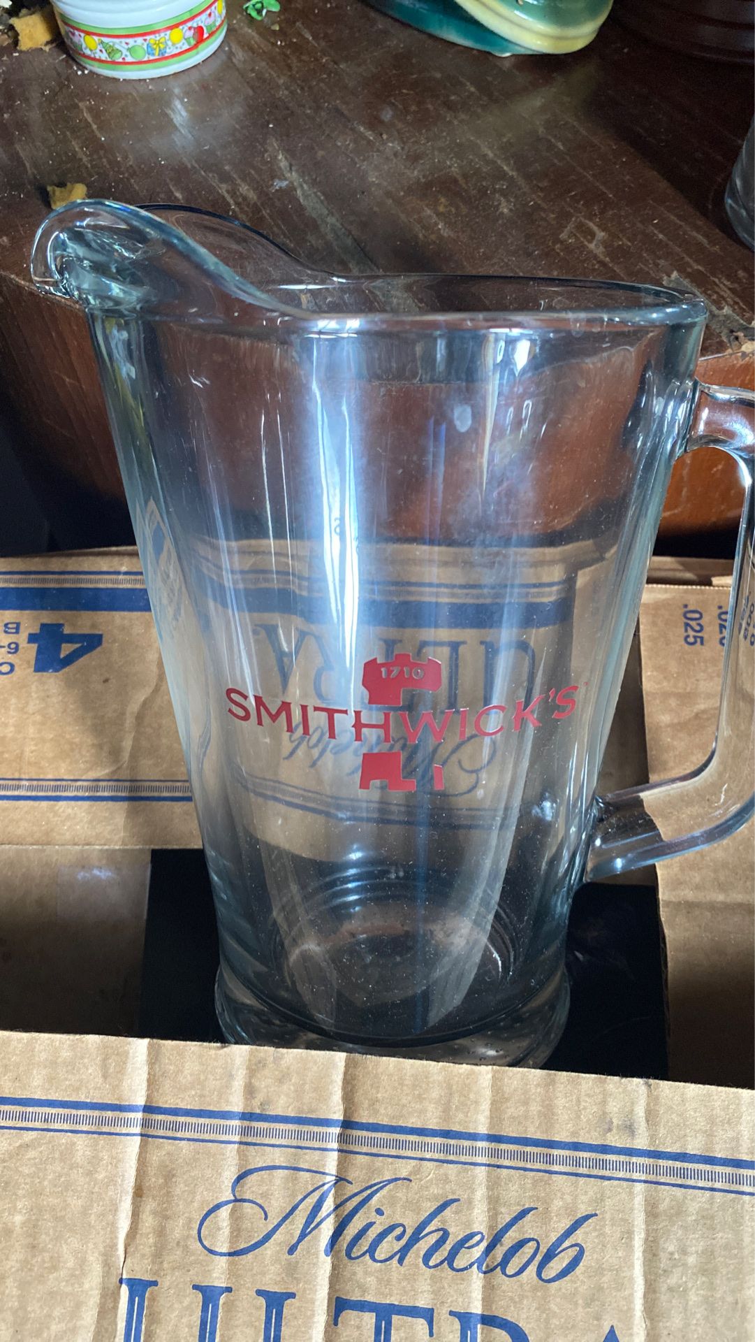 8 SMITHWICKS Ale glasses with pitcher