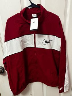 Red Nike windbreaker sweater