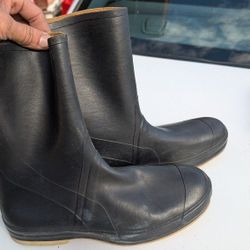 Vintage Sperry Topsider Boots Size 10 Top Sider Boot Pair Rain Rubber Good Shape