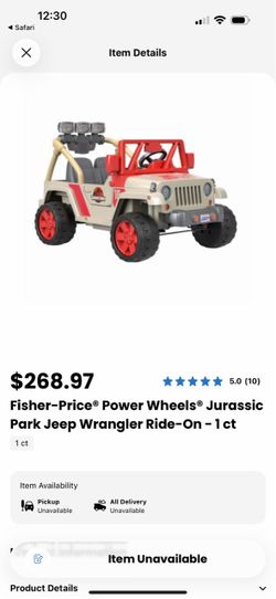 Fisher-Price Power Wheels Jurassic Park Jeep Wrangler