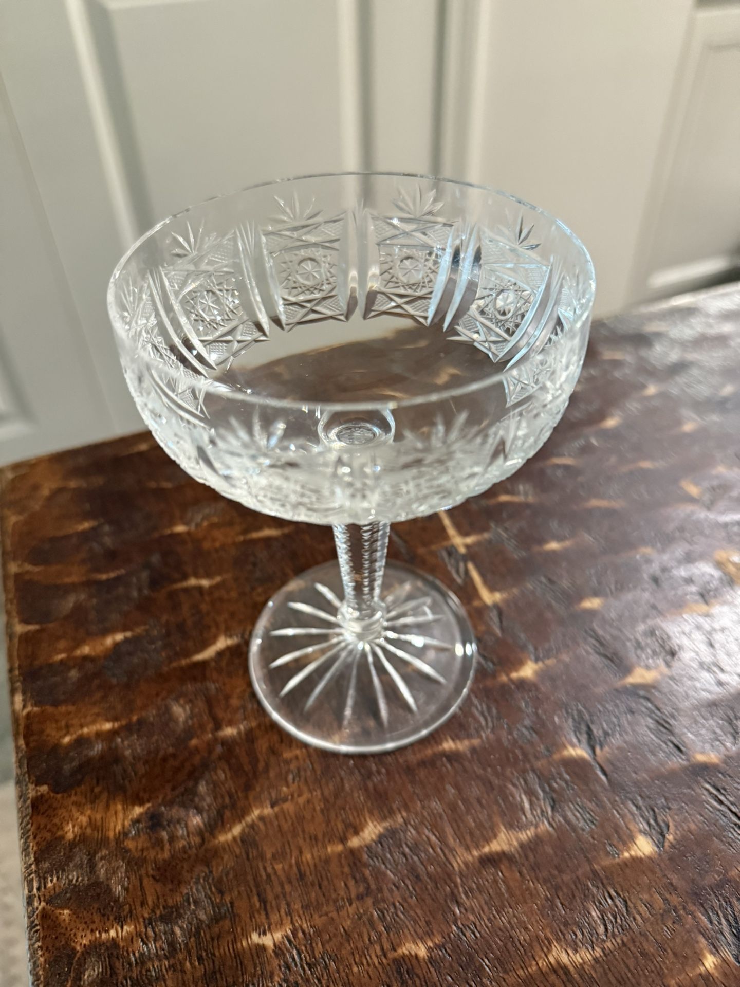 6 JR RIEDEL CRYSTAL SAN MICHELE CUT 5 1/4" CHAMPAGNE / TALL SHERBET GLASSES 5.25