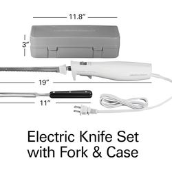 BRAND NEW IN BOX Hamilton Beach Electric Knife Set for Carving Meats, Poultry, Bread, Crafting Foam & More, Reciprocating Serrated Stainless Steel Bla
